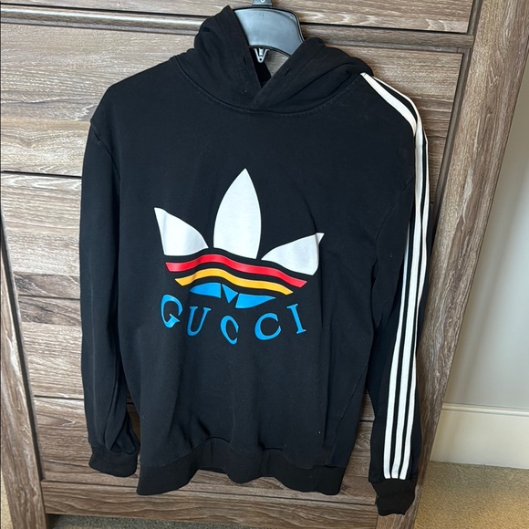 Gcci Black and White Hoodie with Iconic Design - Picture 1 of 4